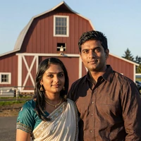 Anjali and Arjun, South Asian American couple married in rural Washington 2025