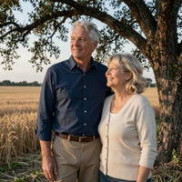 Robert and Ellen, Kansas wheat farmer and Nebraska dairy operator married under the home-place oak 2026