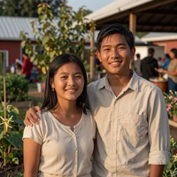 Tou and Mai, Hmong American couple together since 2025 in Minnesota market garden