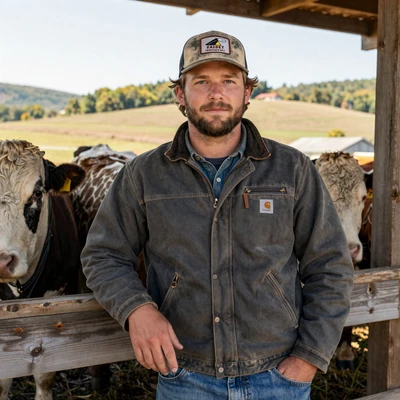 Travis, 34, West Virginia Angus cattle and hay farmer from Lewisburg on a farmer dating site