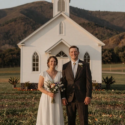Maribeth and Hollis, Tennessee farm couple married at a country Methodist church after meeting on KristinatLove