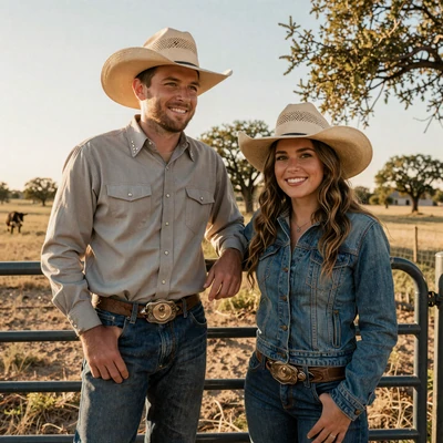 Jeffrey and Brittany, a Southern Texas ranch couple who met through farmer dating and built their life together