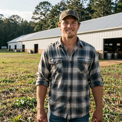 Travis, 34, Sand Mountain Alabama poultry grower and cattleman on a farmer dating site