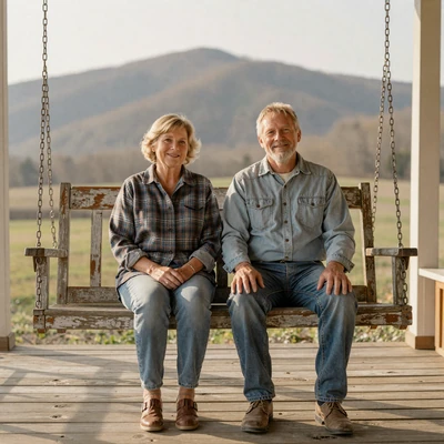 Rita and Clayton, East Tennessee widow and widower who courted fourteen months after meeting on a country dating site