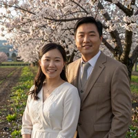 Daniel and Grace, Korean-American farming couple married in Oregon orchard 2026