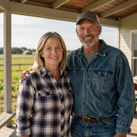 Susan of Hutchinson Kansas and John of Iowa, an engaged long-distance farmer couple who met on KristinatLove