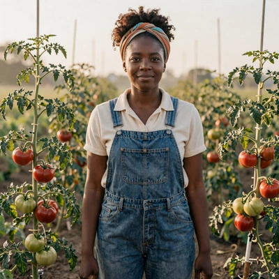 Imani, 31, Black Georgia organic vegetable grower in her heirloom garden
