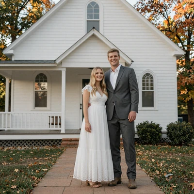 Mattie and Tyler, Missouri farm couple married at a country Baptist church after meeting on KristinatLove