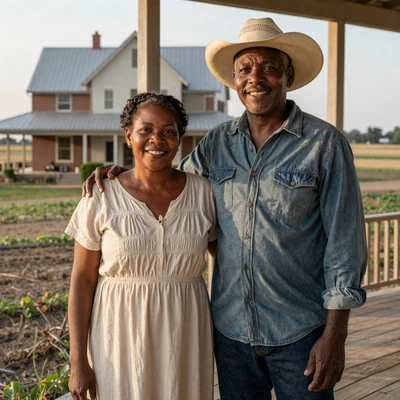 Tiara and Jamal, South Carolina Black farming couple married in 2025