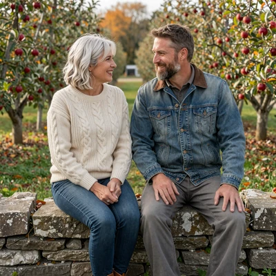 Evelyn and Theo, coastal Maine widow and widower who met on a country dating site
